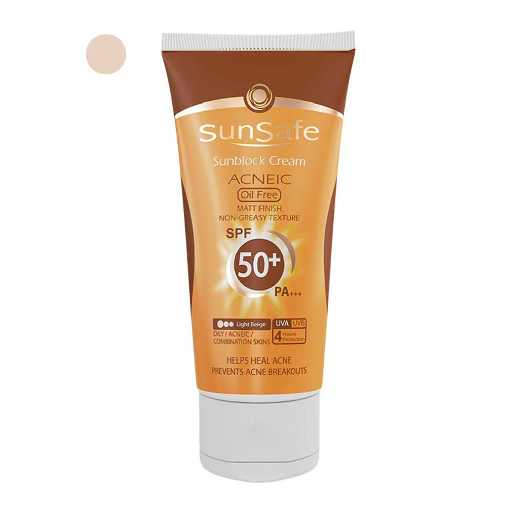 کرم ضد آفتاب رنگی SPF50 بژ روشن سان سیف