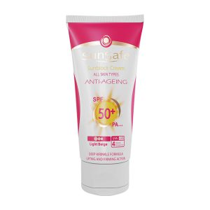 کرم ضد آفتاب ضد چروک SPF50 بژ روشن سان سیف