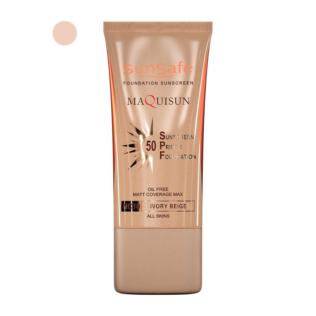 ضدآفتاب کرم پودری و پرایمری SPF50 سان سیف (Ivory Beige)