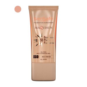 ضدآفتاب کرم پودری و پرایمری SPF50 سان سیف (Silk Beige)