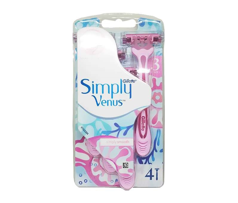 خودتراش Simply Venus III ژیلت ( 4 عددی کارتی)