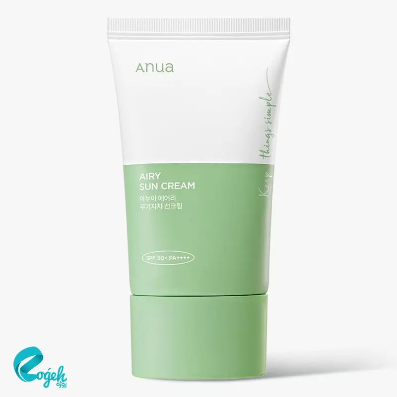 کرم ضد آفتاب تسکین دهنده آنوا spf50 مدل airy