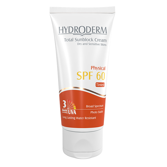 کرم ضد آفتاب SPF60 هیدرودرم فیزیکال (بژ روشن)