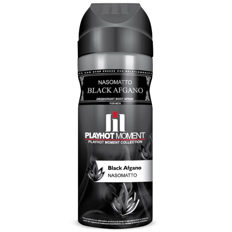 اسپری دئودورانت مردانه پلی هات مومنت مدل Nasomatto Black Afgano